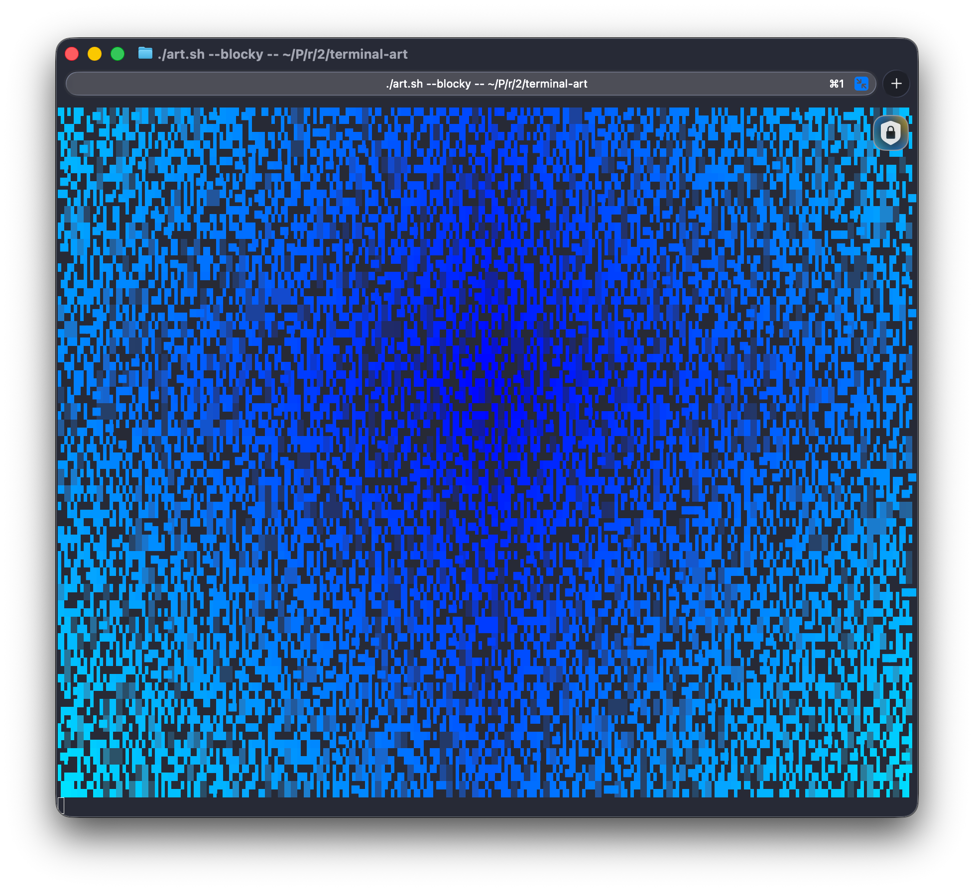 Screenshot of art.sh running the terminal producing a colorful pattern