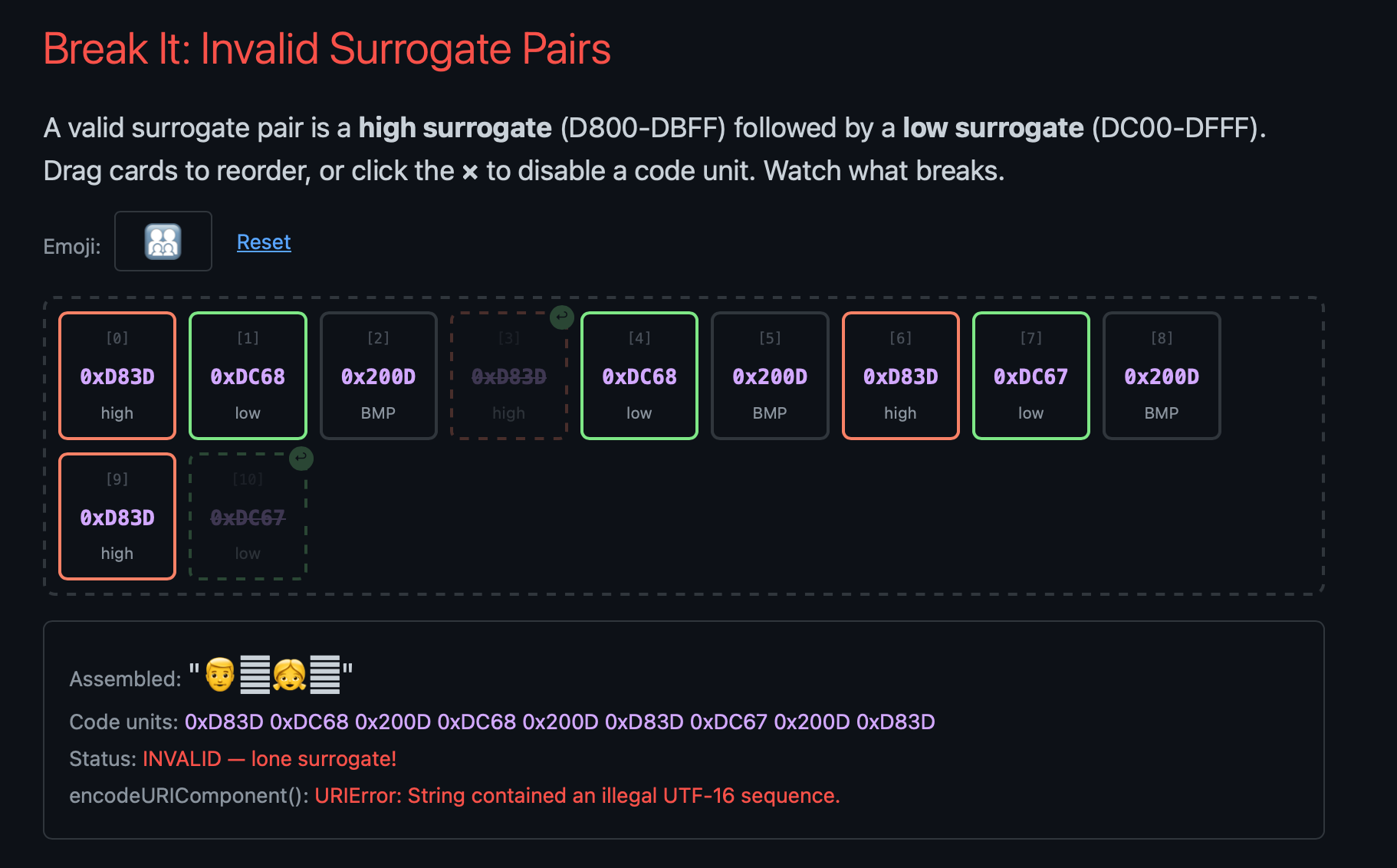Screenshot from my surrogate pair explorer